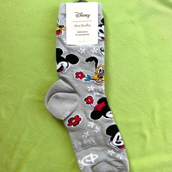 VERA BRADLEY DISNEY CREW SOCKS:NWT MICKEYDILLY PAISLEY - Picture 1 of 10
